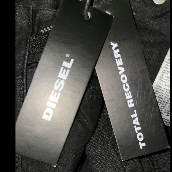 Diesel jeans SLANDY black creased Crinkled Coated scratched look skinny 096DE - Picture 16 of 16